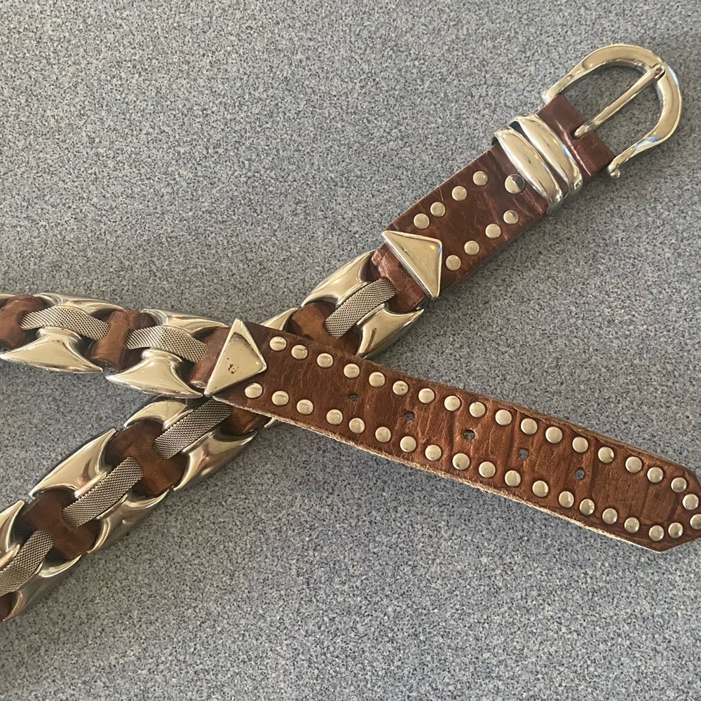 Italy - Brown and Silver Men's Belt one of a kind purchased in Italy